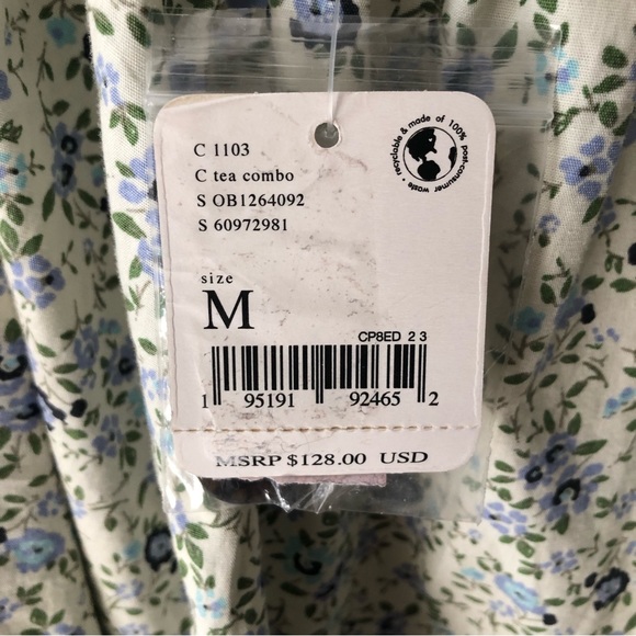 NWT Free People Petunia Sleeveless Floral Minidress In Tea Combo Size M - Picture 6 of 8